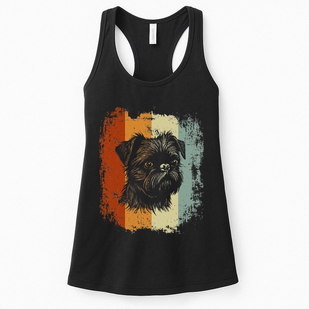 Retro Style Brussels Griffon Dog Womens Tank Top