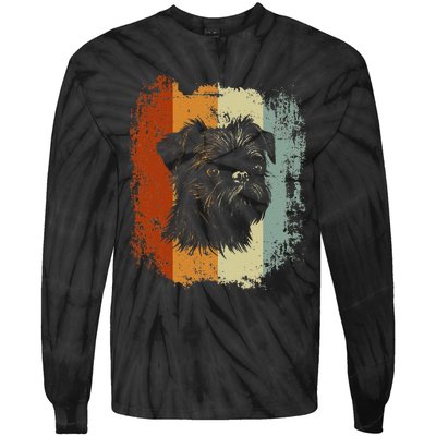 Retro Style Brussels Griffon Dog Tie-Dye Long Sleeve Shirt