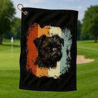 Retro Style Brussels Griffon Dog Golf Towel
