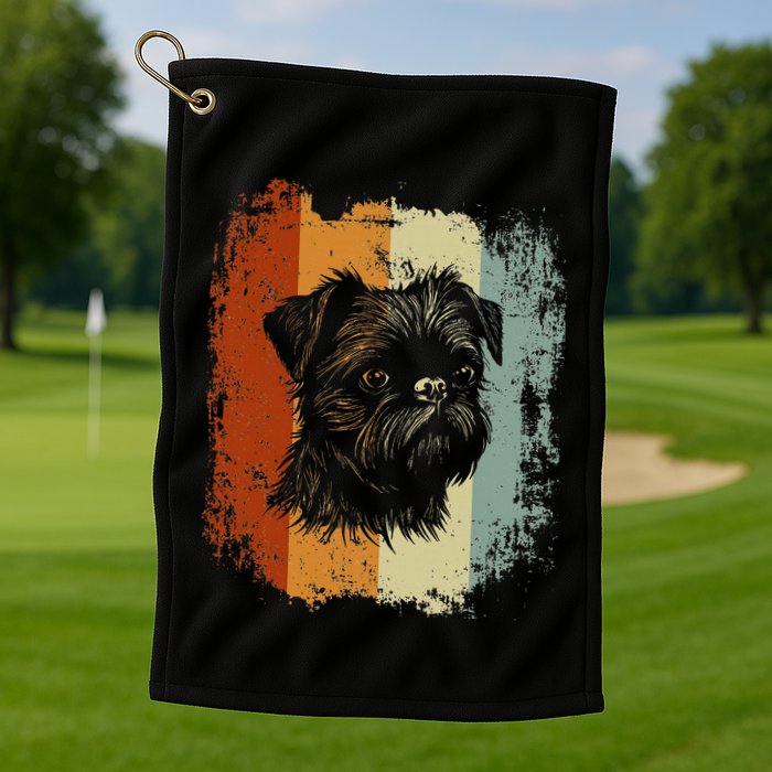 Retro Style Brussels Griffon Dog Golf Towel