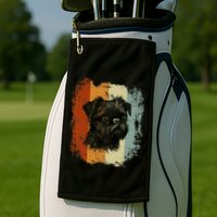 Retro Style Brussels Griffon Dog Golf Towel