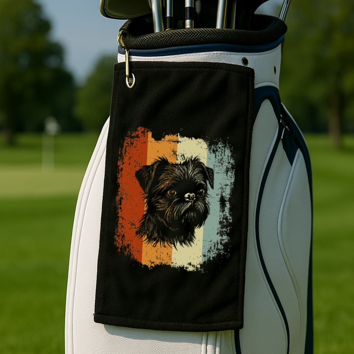 Retro Style Brussels Griffon Dog Golf Towel