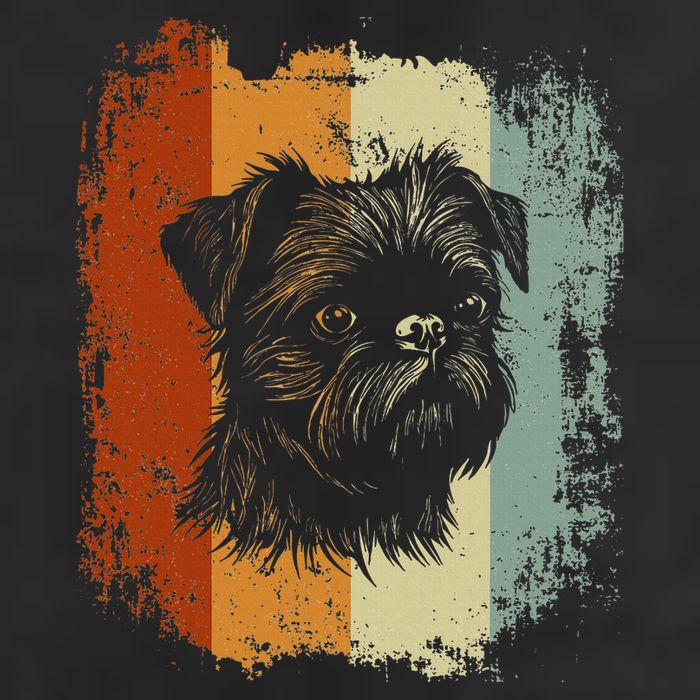 Retro Style Brussels Griffon Dog Golf Towel