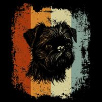 Retro Style Brussels Griffon Dog Cropped Pullover Crew