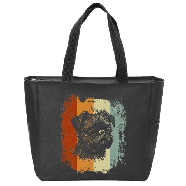 Retro Style Brussels Griffon Dog Zip Tote Bag