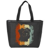 Retro Style Brussels Griffon Dog Zip Tote Bag