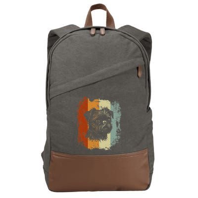Retro Style Brussels Griffon Dog Cotton Canvas Backpack