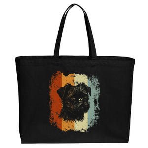 Retro Style Brussels Griffon Dog Cotton Canvas Jumbo Tote