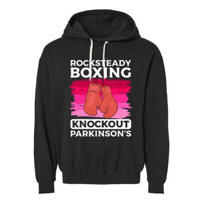 Rock Steady Boxing Knock Out ParkinsonS Awareness Garment-Dyed Fleece Hoodie