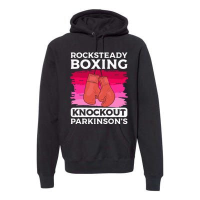 Rock Steady Boxing Knock Out ParkinsonS Awareness Premium Hoodie