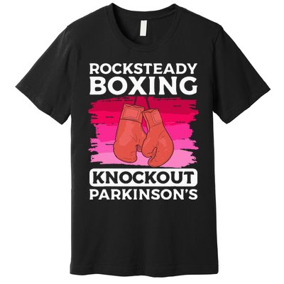 Rock Steady Boxing Knock Out ParkinsonS Awareness Premium T-Shirt