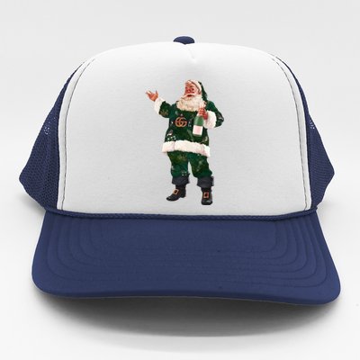 Retro Santa Claus Champagne Christmas Ing Party Xmas Gift Trucker Hat