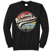 Retro South Carolina Home State Cool 70s Style Sunset Tall Sweatshirt