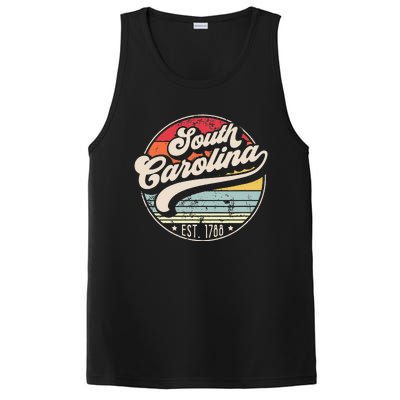 Retro South Carolina Home State Cool 70s Style Sunset PosiCharge Competitor Tank