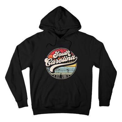 Retro South Carolina Home State Cool 70s Style Sunset Tall Hoodie