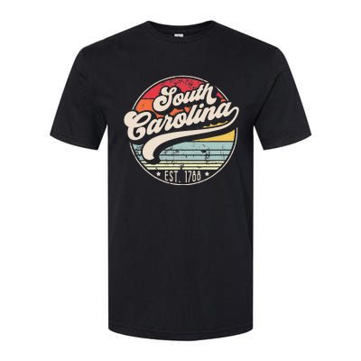 Retro South Carolina Home State Cool 70s Style Sunset Softstyle CVC T-Shirt