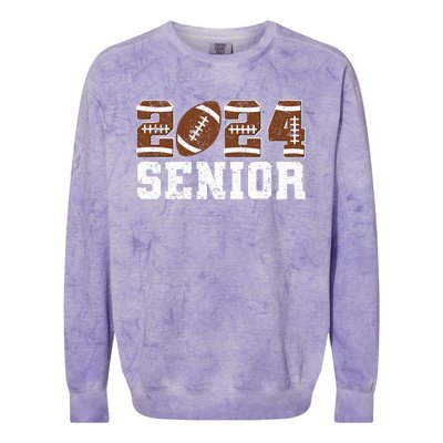 Retro Senior Class Of 2024 Football Player Graduation Gifts Colorblast Crewneck Sweatshirt