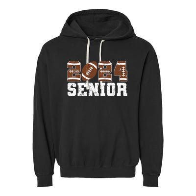 Retro Senior Class Of 2024 Football Player Graduation Gifts Garment-Dyed Fleece Hoodie