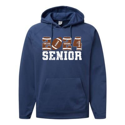 Retro Senior Class Of 2024 Football Player Graduation Gifts Performance Fleece Hoodie