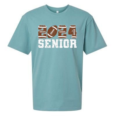 Retro Senior Class Of 2024 Football Player Graduation Gifts Sueded Cloud Jersey T-Shirt