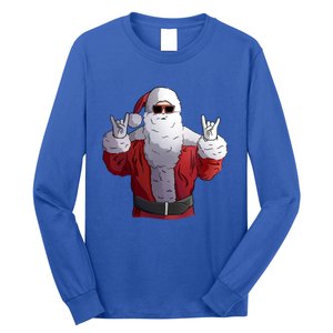 Rock Santa Claus Christmas Cute Gift Long Sleeve Shirt