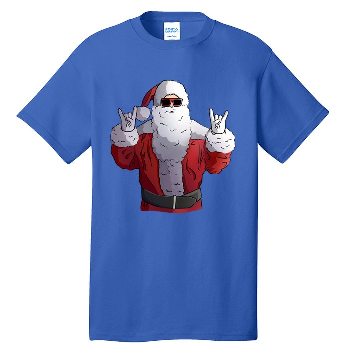 Rock Santa Claus Christmas Cute Gift Tall T-Shirt