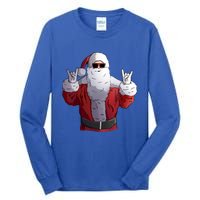 Rock Santa Claus Christmas Cute Gift Tall Long Sleeve T-Shirt