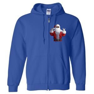 Rock Santa Claus Christmas Cute Gift Full Zip Hoodie