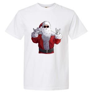 Rock Santa Claus Christmas Cute Gift Garment-Dyed Heavyweight T-Shirt