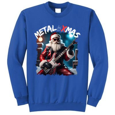 Rocker Santa Claus Merry Xmas Playing Rock Guitar Gift Sweatshirt