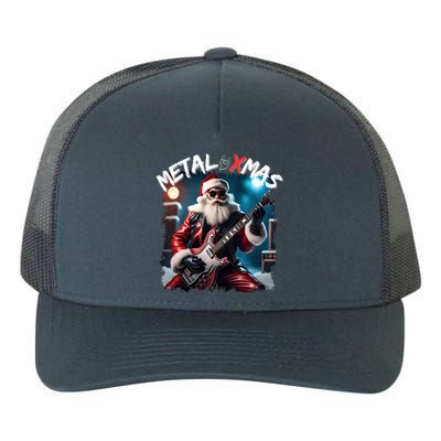 Rocker Santa Claus Merry Xmas Playing Rock Guitar Gift Yupoong Adult 5-Panel Trucker Hat