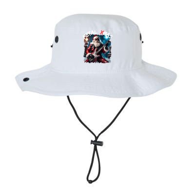 Rocker Santa Claus Merry Xmas Playing Rock Guitar Gift Legacy Cool Fit Booney Bucket Hat