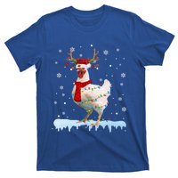 Reindeer Santa Chicken Christmas Lights Meaningful Gift T-Shirt