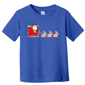 Rabbit Santa Christmas Sleigh Funny Rabbit Xmas Gift Toddler T-Shirt