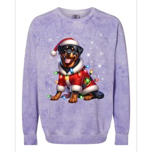 Rottweiler Santa Claus Rottweiler Costume Rottweiler Xmas Gift Colorblast Crewneck Sweatshirt