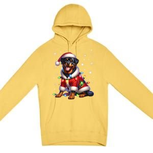 Rottweiler Santa Claus Rottweiler Costume Rottweiler Xmas Gift Premium Pullover Hoodie