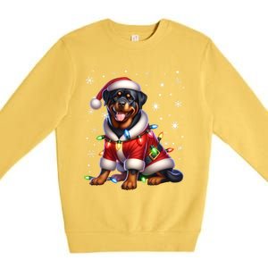 Rottweiler Santa Claus Rottweiler Costume Rottweiler Xmas Gift Premium Crewneck Sweatshirt