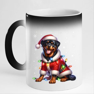 Rottweiler Santa Claus Rottweiler Costume Rottweiler Xmas Gift 11oz Black Color Changing Mug