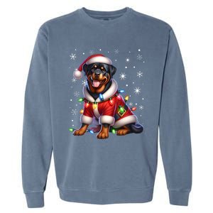 Rottweiler Santa Claus Rottweiler Costume Rottweiler Xmas Gift Garment-Dyed Sweatshirt