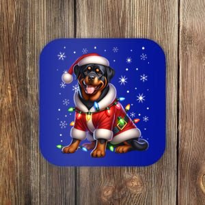 Rottweiler Santa Claus Rottweiler Costume Rottweiler Xmas Gift Coaster