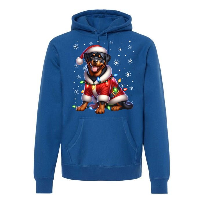 Rottweiler Santa Claus Rottweiler Costume Rottweiler Xmas Gift Premium Hoodie