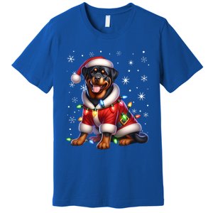 Rottweiler Santa Claus Rottweiler Costume Rottweiler Xmas Gift Premium T-Shirt