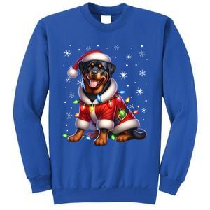 Rottweiler Santa Claus Rottweiler Costume Rottweiler Xmas Gift Tall Sweatshirt