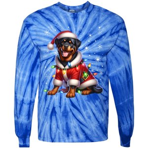 Rottweiler Santa Claus Rottweiler Costume Rottweiler Xmas Gift Tie-Dye Long Sleeve Shirt