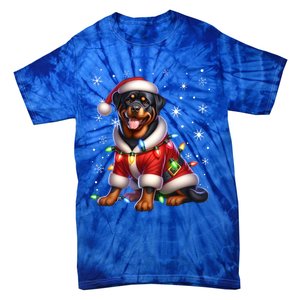 Rottweiler Santa Claus Rottweiler Costume Rottweiler Xmas Gift Tie-Dye T-Shirt