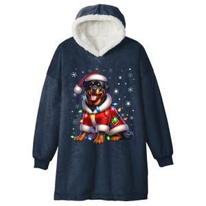 Rottweiler Santa Claus Rottweiler Costume Rottweiler Xmas Gift Hooded Wearable Blanket