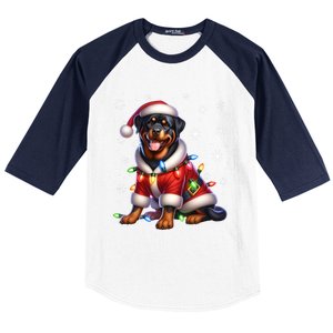 Rottweiler Santa Claus Rottweiler Costume Rottweiler Xmas Gift Baseball Sleeve Shirt