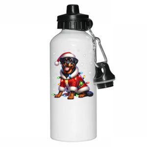 Rottweiler Santa Claus Rottweiler Costume Rottweiler Xmas Gift Aluminum Water Bottle