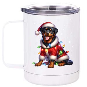 Rottweiler Santa Claus Rottweiler Costume Rottweiler Xmas Gift 12 oz Stainless Steel Tumbler Cup