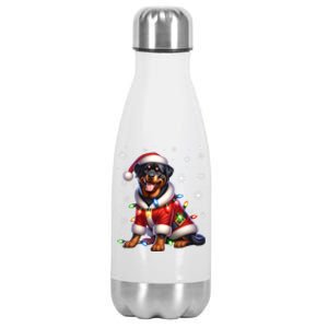 Rottweiler Santa Claus Rottweiler Costume Rottweiler Xmas Gift Stainless Steel Insulated Water Bottle